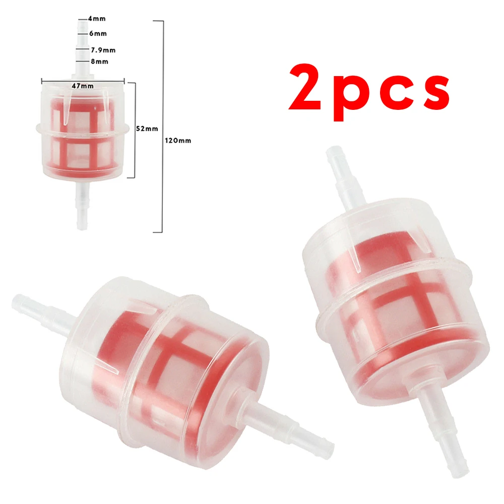 2pcs Diesel Fuel Filter Inline 6mm 8mm Pipe Hose Cars Motorcycles Lawnmowers Automobiles Replacement Parts