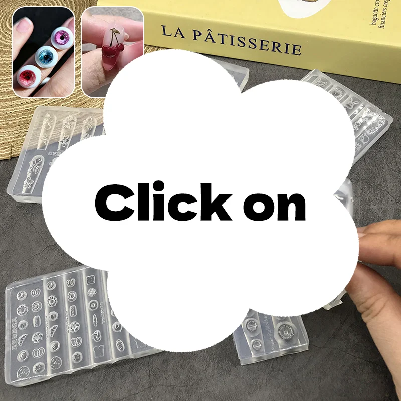 Molde de Silicone 3D para Unhas, Estênceis de Estampagem com Formas de Flor de Gelo, Pão, Água-Viva, Olho de Raposa, Ferramenta de Escultura para Arte