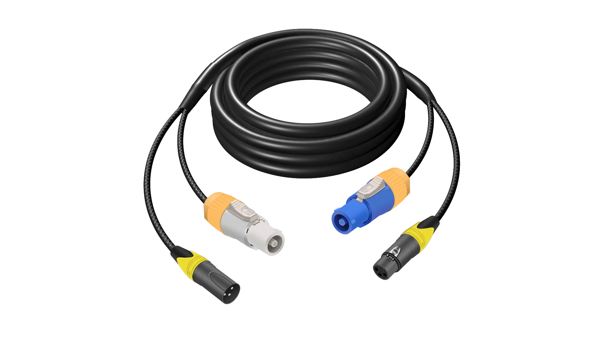 1 Stück Powercon DMX-Kombikabel, wasserdichtes 3-poliges PowerCon-Eingang zum Ausgang und XLR-Buchse auf Stecker, Audio-Kombinationskabel für Bühnenbeleuchtung – Detail 8
