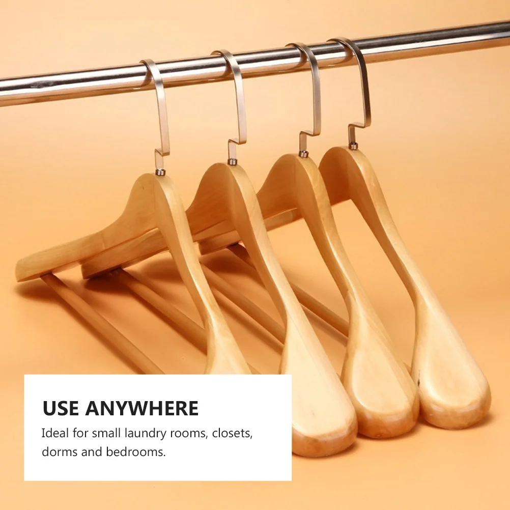 

Thickened Wooden Clothes Hanger Coat Hanger Drying Rack Powerful Storage Bedroom Bathroom Wardrobe Non Slip Stainless Steel Safe