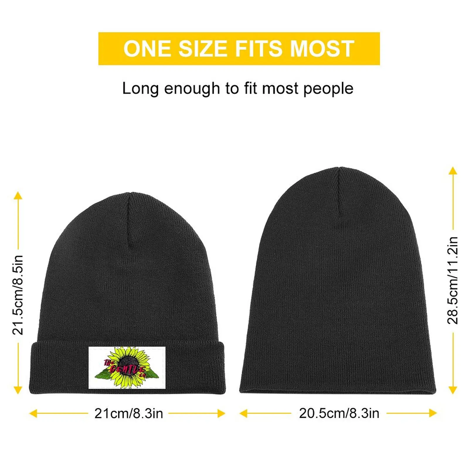 The Gentle Company:Sunflower Color 1 Knitted Cap Thermal Visor Designer Hat Women Caps Men's