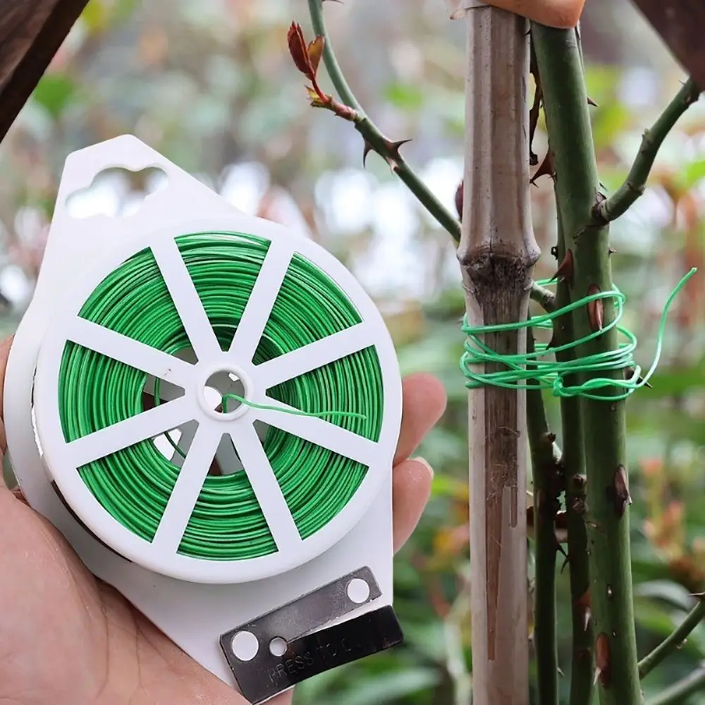 20/30/50/100M Garden Twist Ties Multifunctional Strapping Plant Climbing Lines Self-cutting Iron Wire Cable Ties For Plant Vines