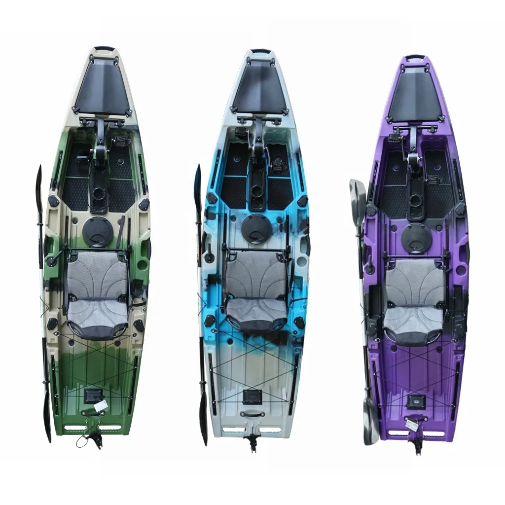 

Vicking Sit on Top 11ft Single Person Fishing Kayak Propeller Pedal Kayak Suitable for Outdoor Recreational Water Sport