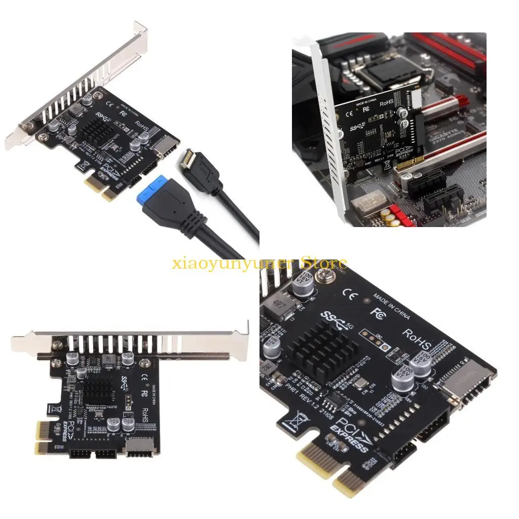 P9JB PCI-E to USB3 Type-E Front Panel Type-C 19P Expansion Card for PCI-E X16