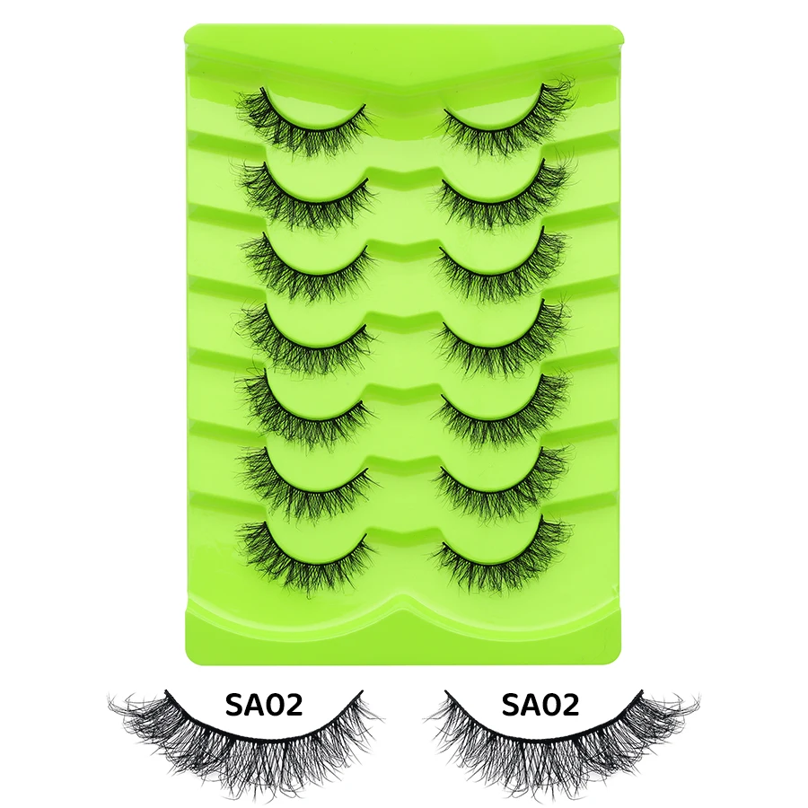 DINGSEN 7 Paar falsche Wimpern, Katzenaugen-Wimpern, Manga-Wimpern, künstliche Nerz-Wimpern, natürliche, lange, geflügelte End-Augen-längige Wimpern – Detail 14