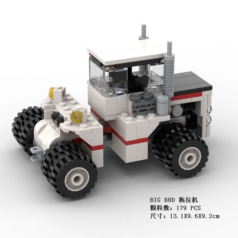 

BIG BUD трактор MOC строительные блоки, мини-игрушка для сборки частиц, комплект автомобиля, подарок на день рождения для детей