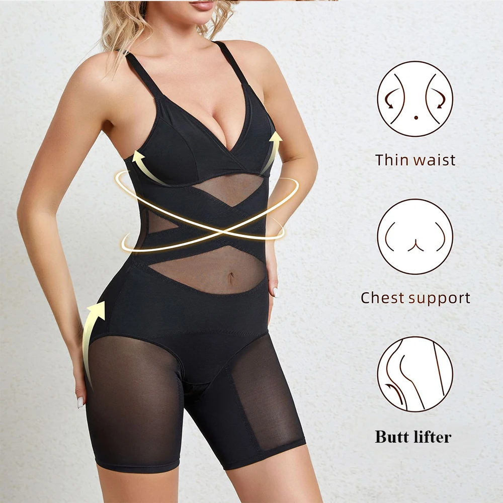 Body wyszczuplające całe ciało Body Kompresja brzucha Otwarte krocze Body Shaper Bodysuit do kontroli brzucha po porodzie — zdjęcie 2