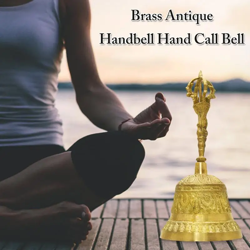 Hand Held Bell Ergonomic Handle Outdoor Witches Bells For Door Protection Brass Bell Witches Bells For Door For Protection