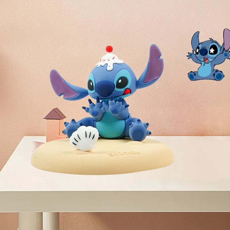 MINISO Stitch-soporte creativo para teléfono móvil, adornos de fiesta para cumpleaños de niños, decoración de escritorio para el hogar