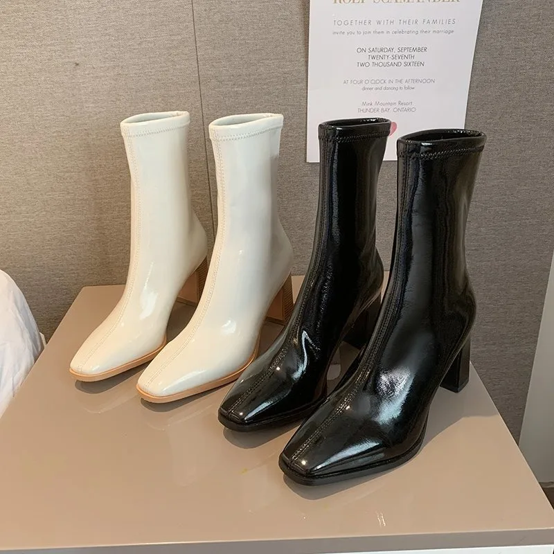 الخريف والشتاء جديد تنوعا متعدد الألوان الأحذية الفرنسية الأحذية النسائية عالية الكعب ساحة الموضة كبيرة الحجم الأحذية النسائية 2025 #1