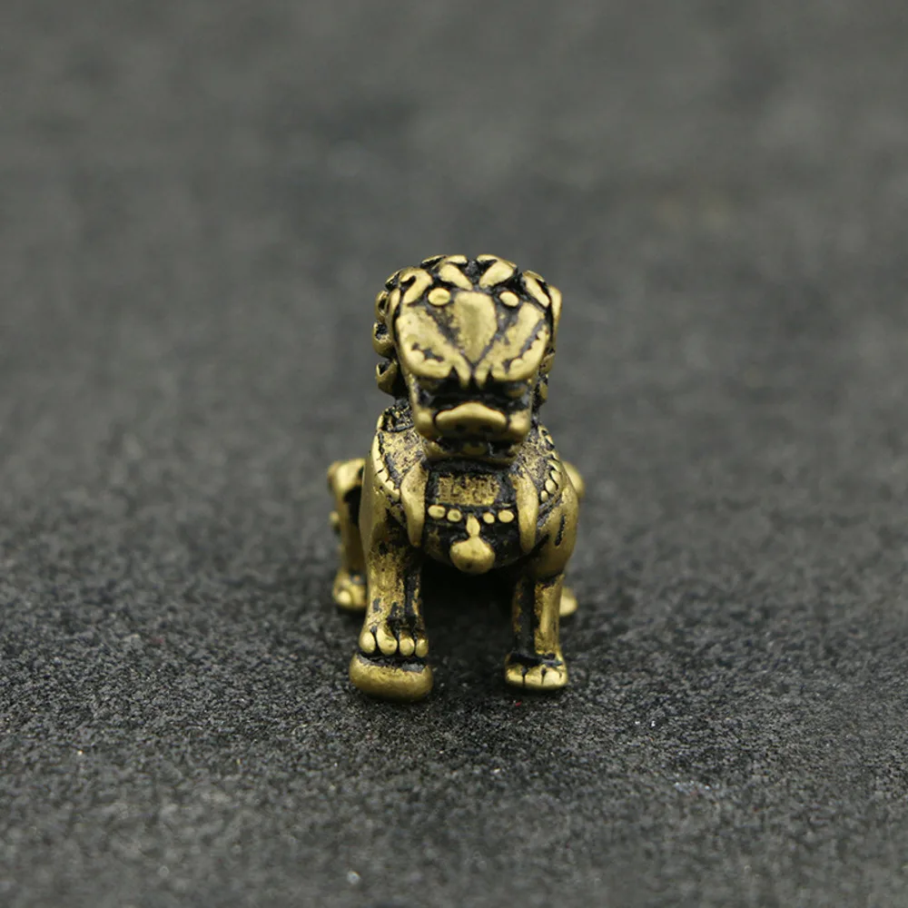 Miscellaneous Collection Handicrafts Mini Brass Antique Qilin Lion Ornaments Home Tabletop Decoration