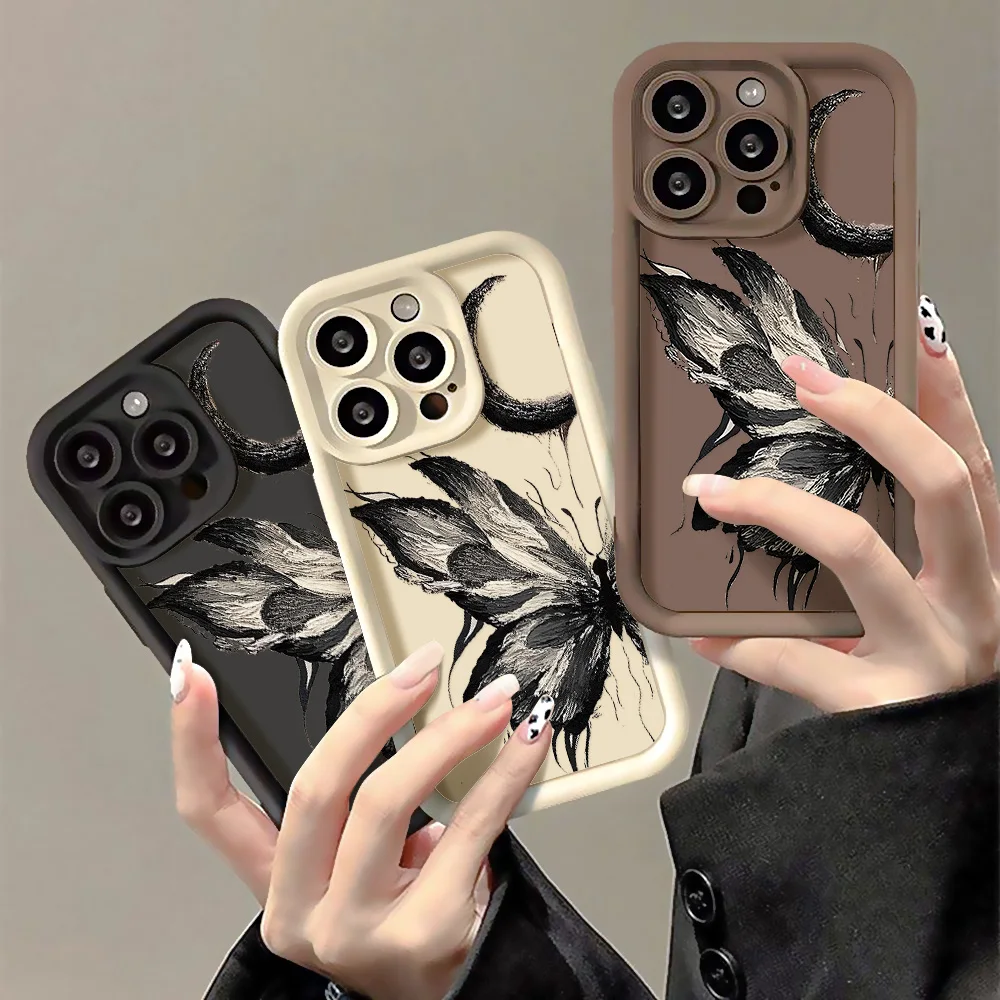 Phone Case For iPhone 11 Cases Iphone 13 Pro Max 14 15 12 7 8 Plus XS X XR SE 2020 SE3 15promax Soft TPU Butterfly Fundas Covers