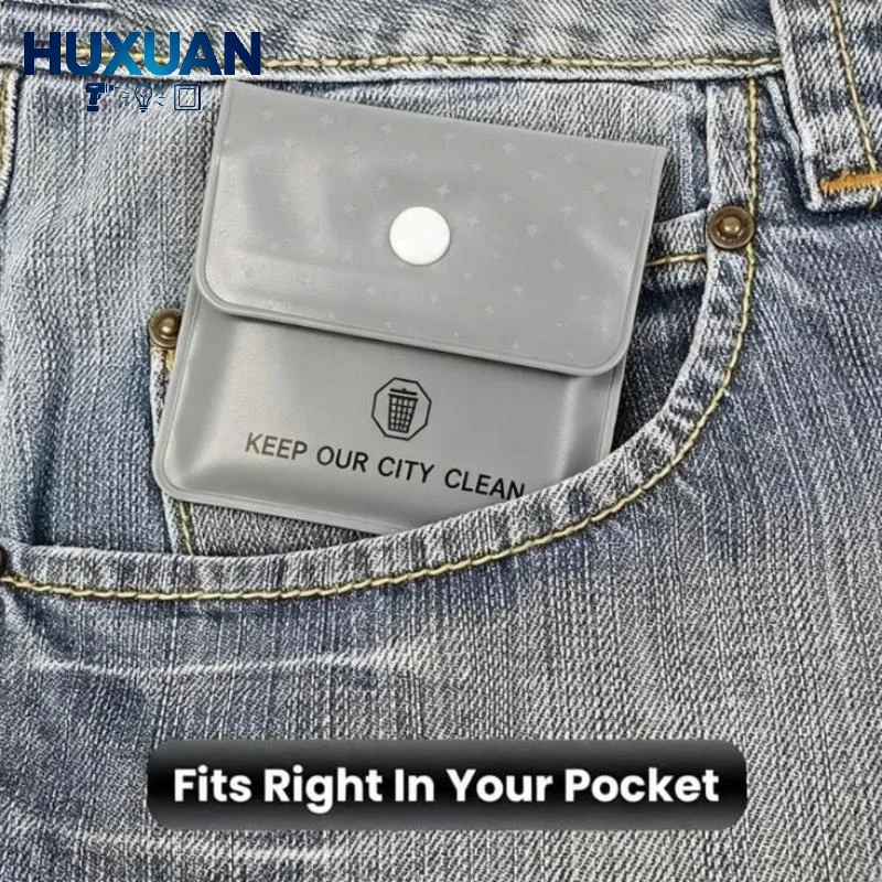 Portable Pocket Ashtray Pouch Waterproof Reusable Design And Snap Button Closure Perfect For Outdoor Travel Hiking Daily Use