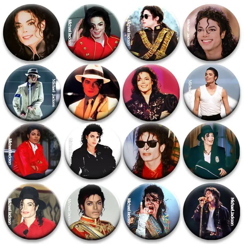 58mm M-Michael Singer J-Jacksons Cartoon Anime Music Round Button Pin Brooch Jewelry Bag Decor Fans Decoration Gift