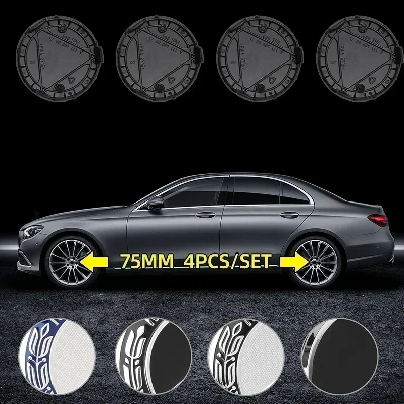 4pcs A1714000025 75mm Car wheel Hub Cap Emblem badge logo for Mercedes Benz C E Class CLA GLC W205 W212 W213 W176 W177 X253 W117