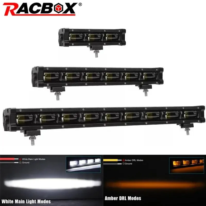 Slim 8/14/20 inch LED Light Bar 6D LED Bar White Yellow DRL Work Light Fog Light For Offroad 4x4 Car Truck ATV UTV SUV 12V 24V