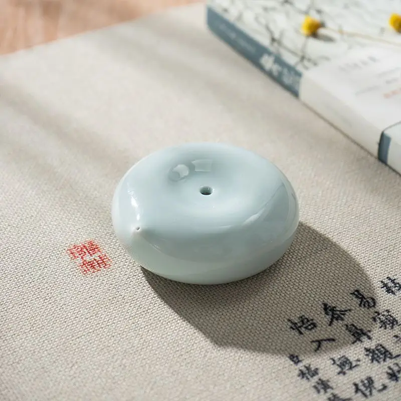 HVV Yangzhiyu White Porcelain Waterdrop Ceramic Inkstone Drip Inkstone Grinding Ink Bowl Drip Study Four Treasures Calligraphy