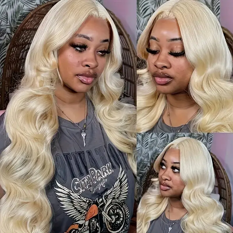 13X4 HD Lace Wigs 150 Density Blonde Human Hair 13X6 Frontal 613 Blonde Colored 26 Inches Body Waves PrePlucked Glue-Free Wig