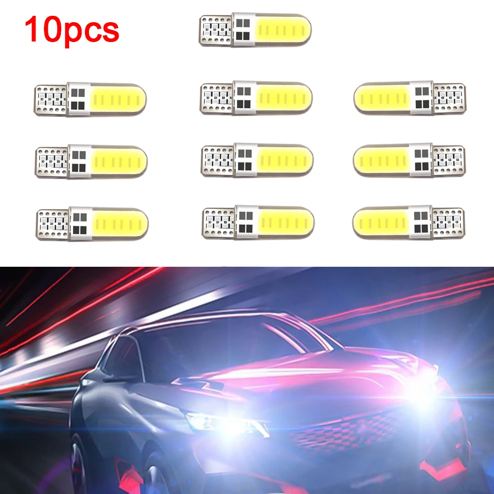 

10pcs COB LED Car Light 12V W5W T10 194 168 W5W Wedge Side Parking Reading Bulb Signal Lamp Wedge clearance light