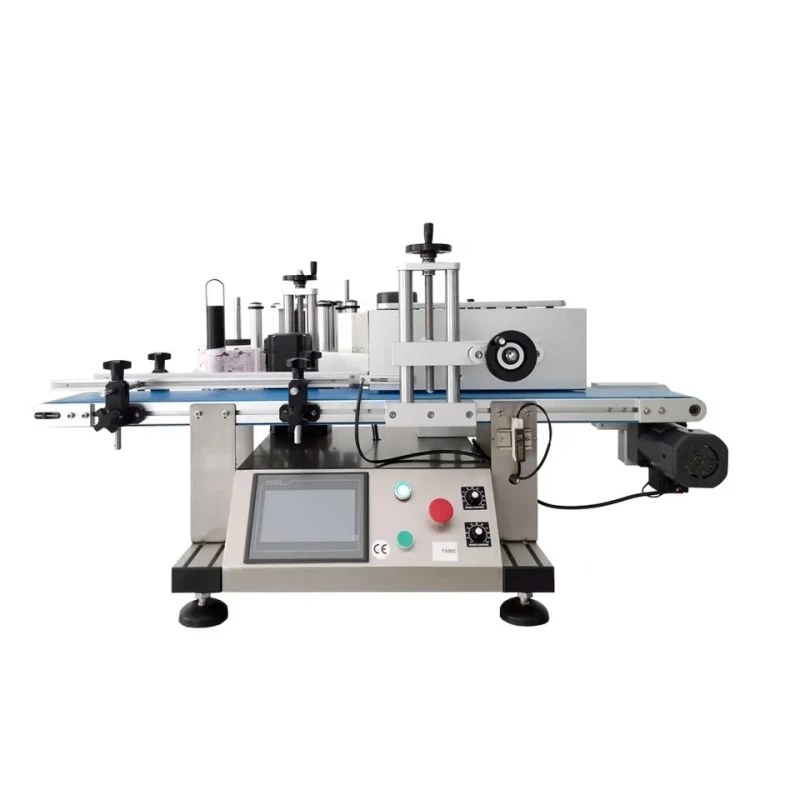 Automatic Self Adhesive Desktop Round Bottle Labeling Machine with Conveyor Belt for Plastic Bottle Labeling