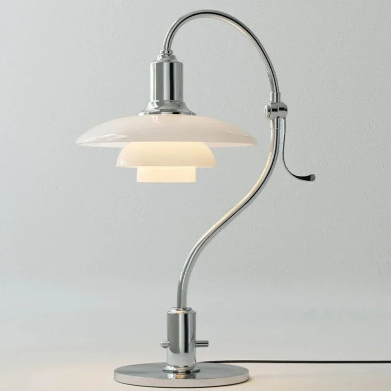 Denmark  Designer Bauhaus Style Adjustable Table Lamp Vintage Glass Desk Light for Bedroom Bedside