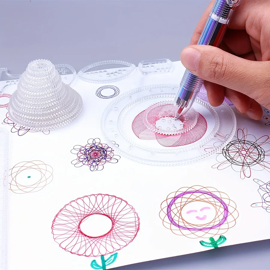 22pcs/set Multi Shaped Geometric Pattern Quick Drawing Ruler Convenient Rotating Drawing Ruler Handmade DIY Art Painting Tools