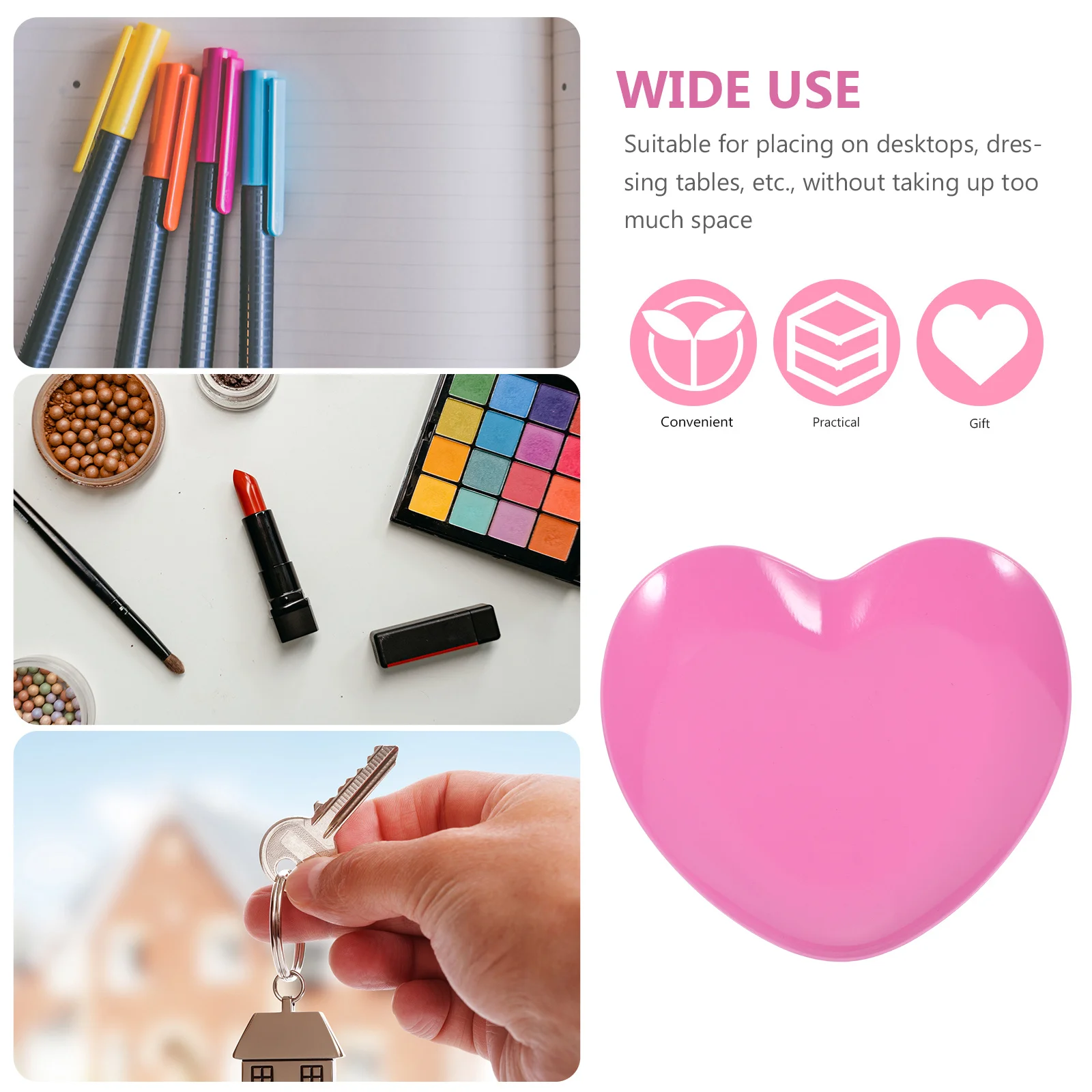 2 قطعة صينية حلية على شكل قلب منظم مجوهرات من الفولاذ المقاوم للصدأ