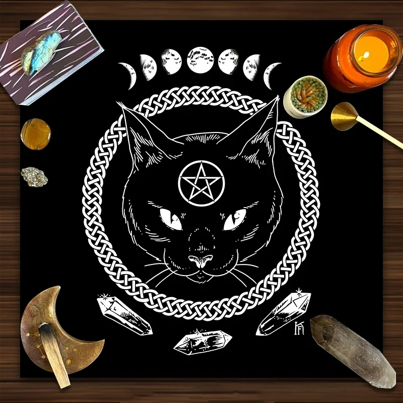 Pagan Altar Buta Lob Astrology Board Game Home Decor Magical Cat Tarot Tablecloth Moon Witchcraft Divination Pentagram