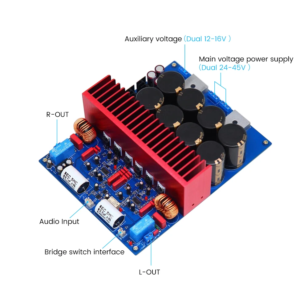 AIYIMA IRS2092 2.0 Channel 300W×2 AMP Board High-Power HiFi  Class D Digital Power Amplificador Board Bridging Mono Function