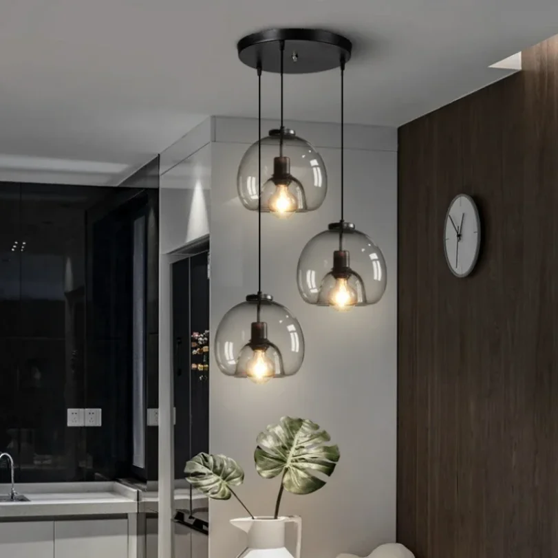 

Modern Glass Pendant Lights for Kitchen Dining Room Island Hanging Lamp Ceiling Chandelier Bedroom Bedside Decoration Restaurant