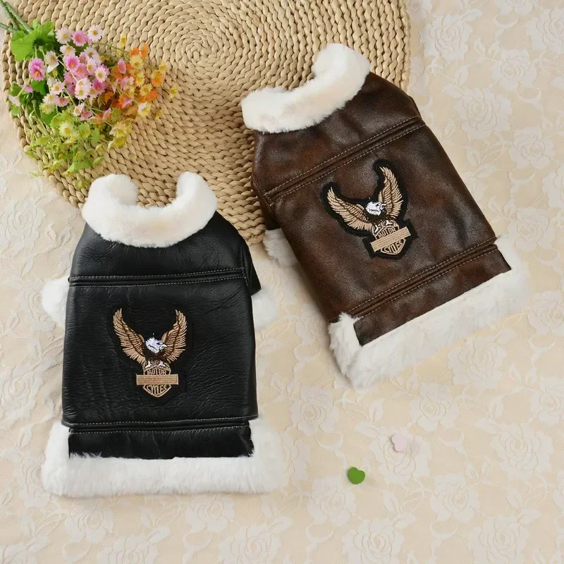 Coat Thickening Plus For Clothing Jacket Puppy Velvet Medium Winter Small Pet Warm Dog Clothes Pets Leather Chihuahuas