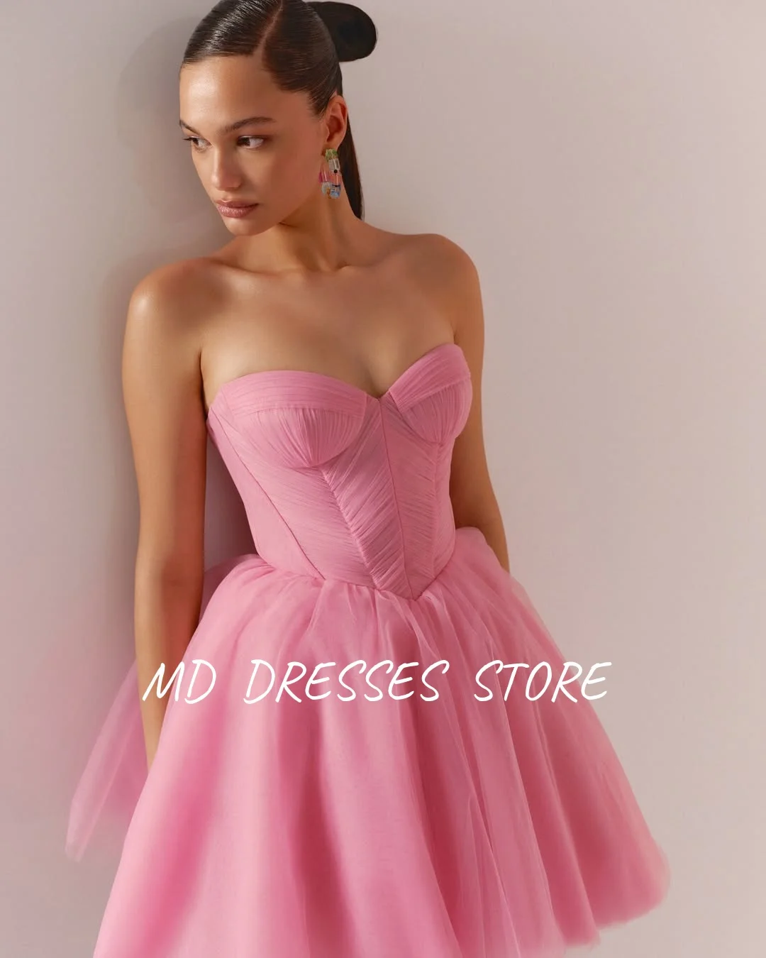 MD Modern Evening Gown High-Low A-line Detachable tail Sweetheart Collar Tulle Prom Down vestidos de fiesta Customised 2025
