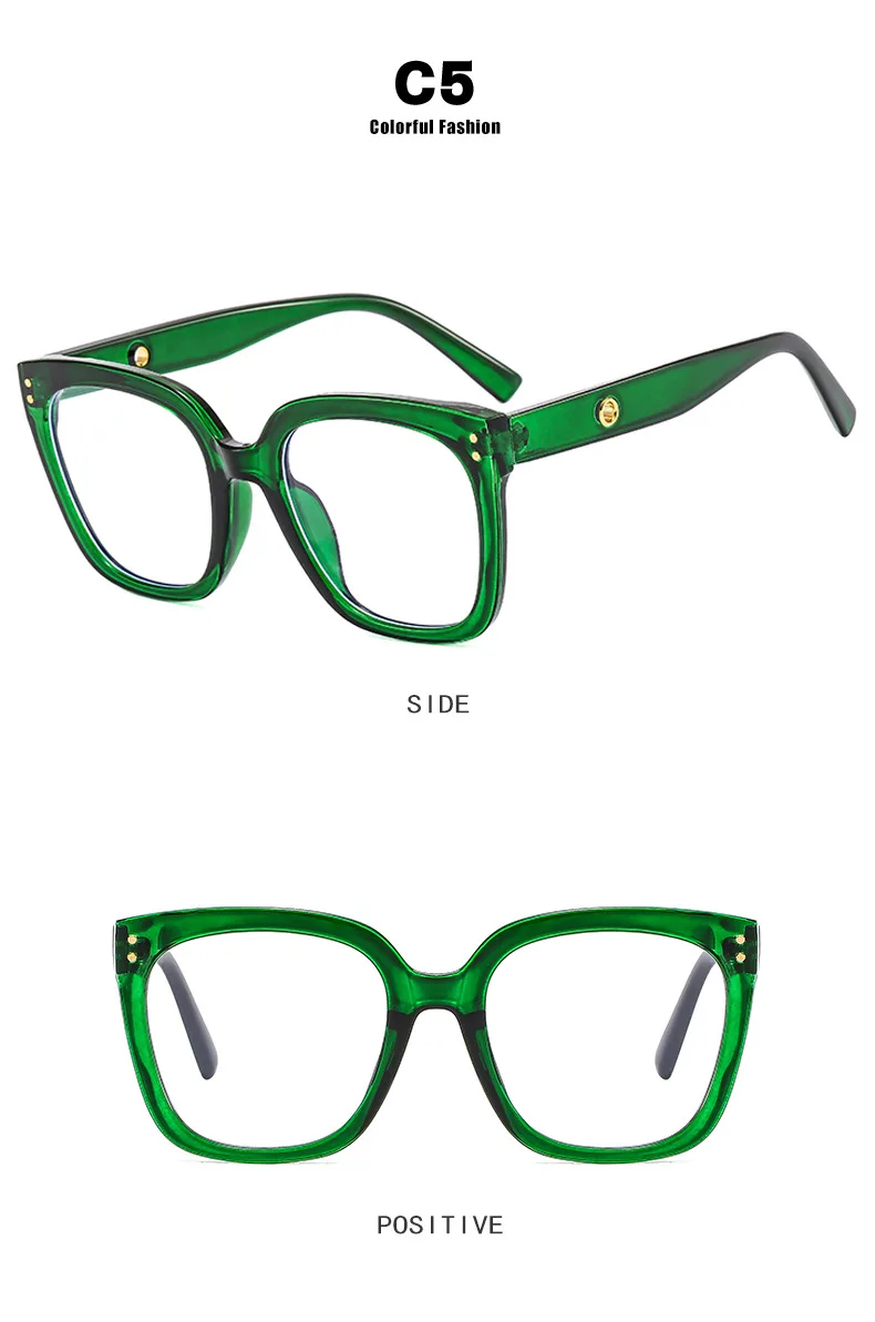 Neue Marke Design Mode übergroße quadratische Brille Frauen Rahmen photo chrome Anti-Blaulicht Computer Hyperopie Lesebrille – Detail 12