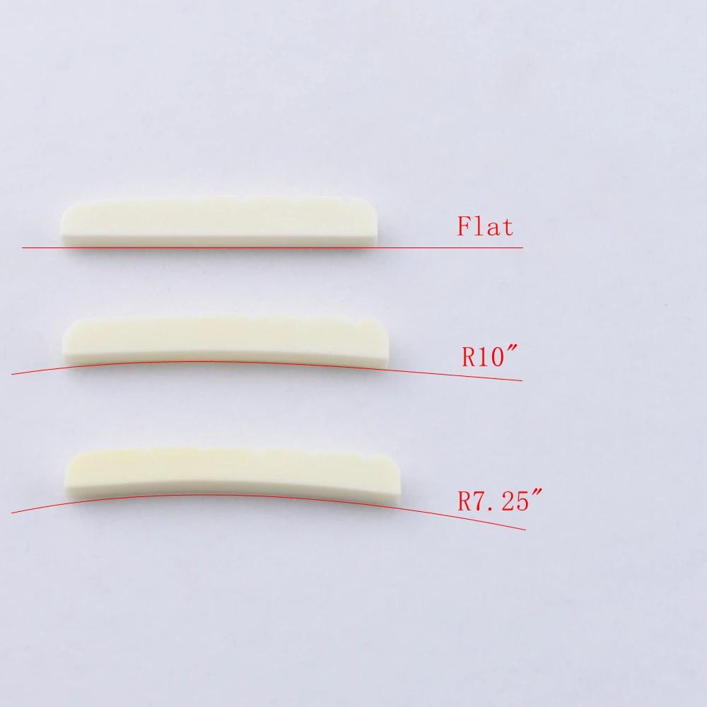 1 Piece Real Slotted Bone Nut For  Electric Guitar  ( Bottom  Flat / R7.25 / R10   42MM/43MM*3.4MM*6MM )