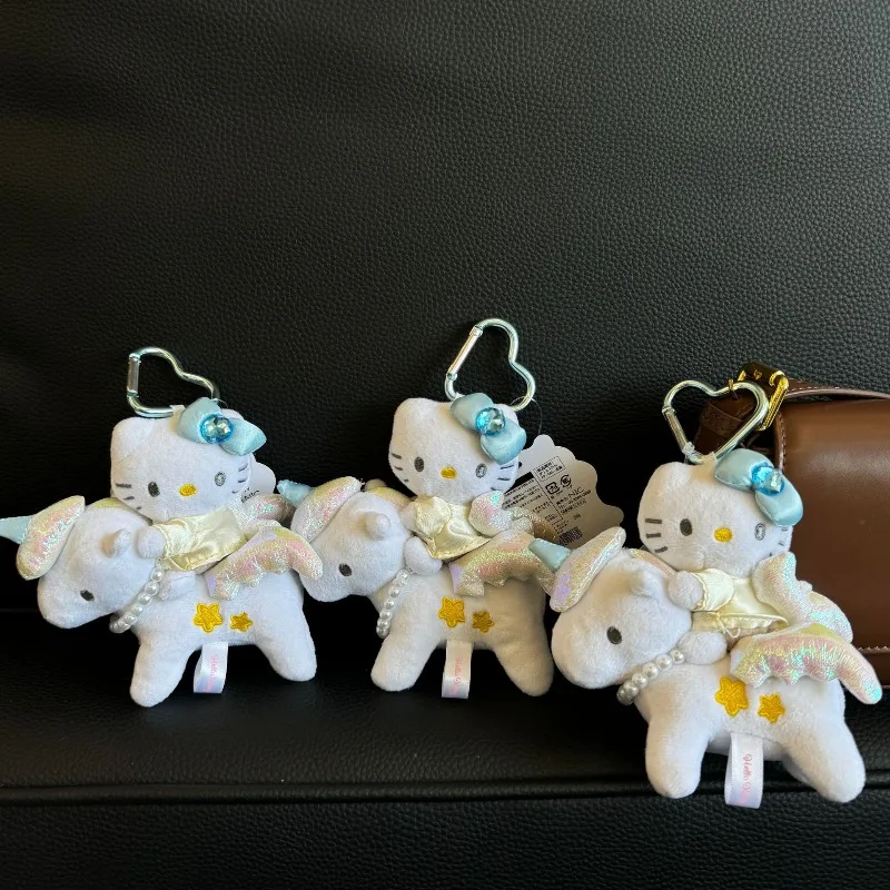Porte-clés en peluche Sanrio Kawaii Hello Kitty, pendentif de sac à dos de dessin animé, poupée créative pour enfants, cadeau de Festival, nouvelle collection 2025