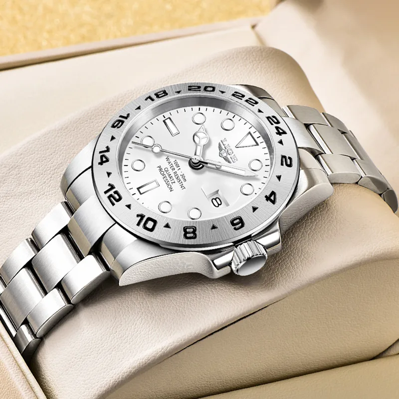 

LIGE дайверские часы мужские модные деловые водонепроницаемые светящиеся часы для мужчин спортивные на открытом воздухе кварцевый хронограф Relogio Masculino + коробка