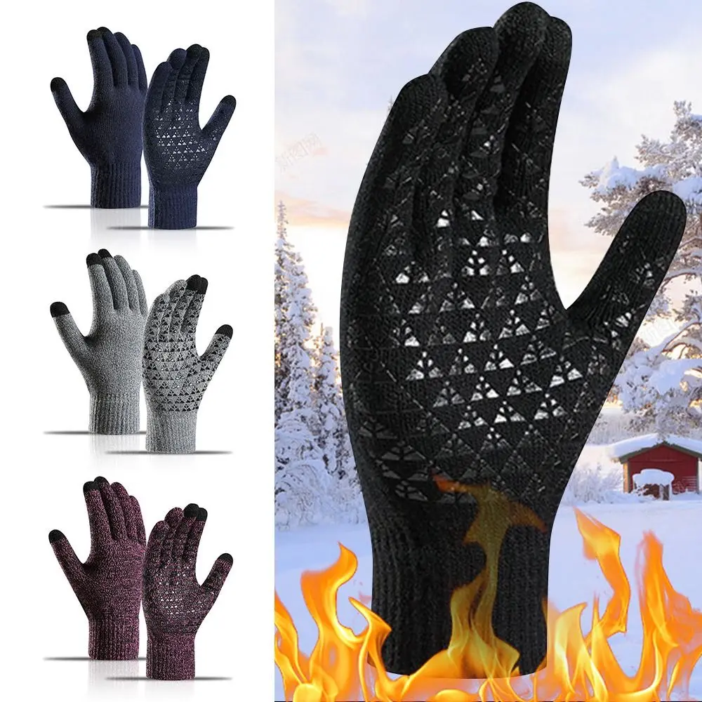 

Anti-Slip Knit Lining Longkeeper Keep Warm Mitten Outdoor Cycling Accessaries Touchscreen Women Gloves Winter Gloves