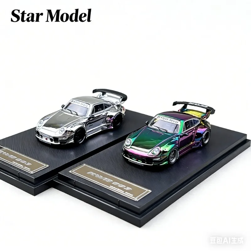 

Star Model 1:64 RWB 993 GT Tail Wing Edition - A realistic alloy car model for boys' toys and adult collection display items.