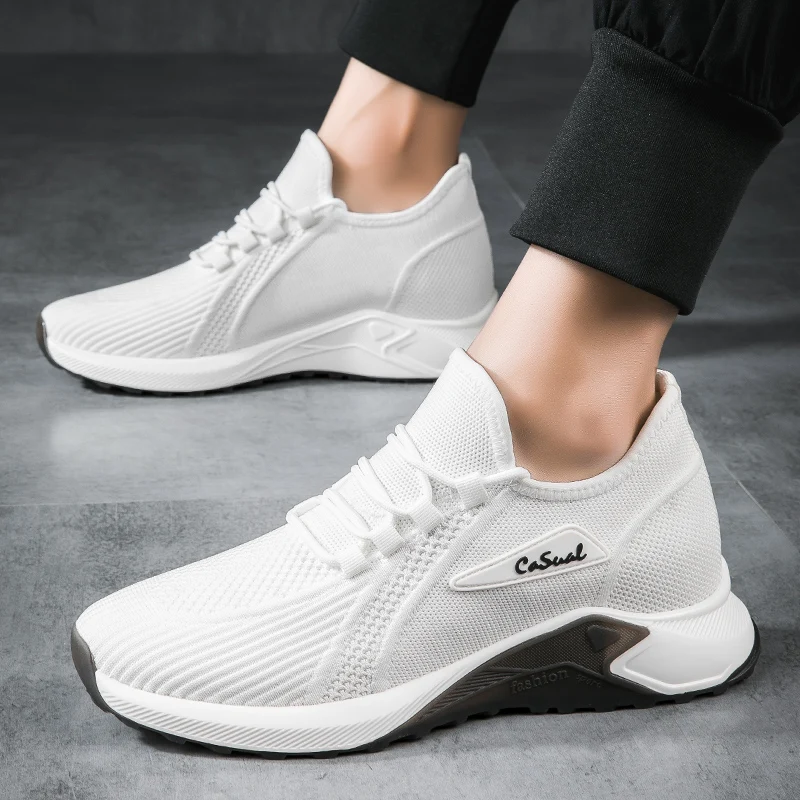 أحذية رياضية بمسام تهوية للمصاعد للرجال ، كعب مخفي ، أحذية عالية ، نعل زيادة ، أحذية بطول ، 10 * ، 8 ، 6 * ، اختيارية