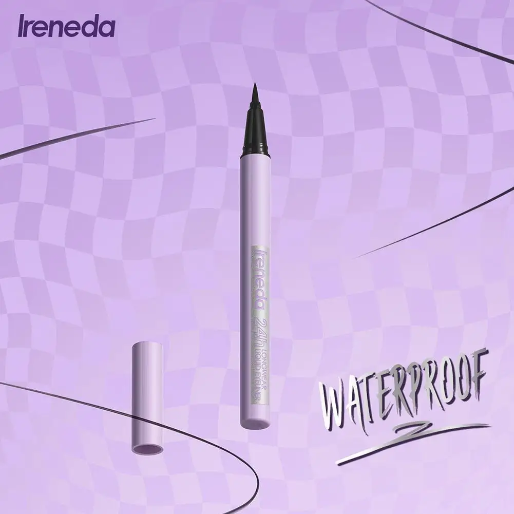 Ireneda wasserdichter schnell trocknender Eyeliner 24h langlebiges Make-up flüssiger High Liner Bleistift Longwear Pigment Frauen Kosmetik blac w4u0