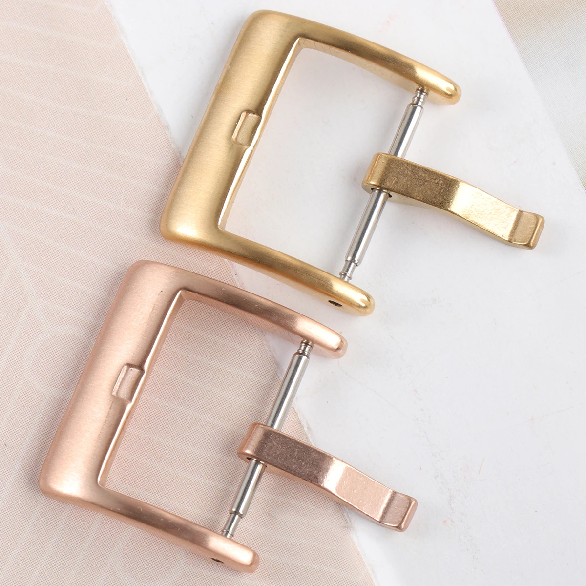 

2pcs 18Mm Stainless Steel Watch Band Clasp Durable Buckle For Silicone Electronic Straps Easy Install Golden Rose Gold