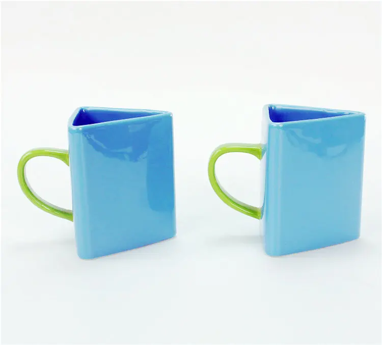 Full Glaze Mug, Unique Shape Triangle Cup Ceramic Coffee Cup Drink Cup