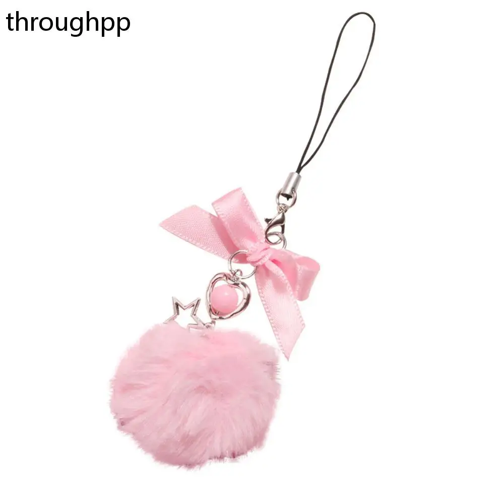 

1PC Y2K Pink Mobile Phone Chain Strap Sweet Bowknot Ribbon Hang Straps Key Holder Phone Accessories