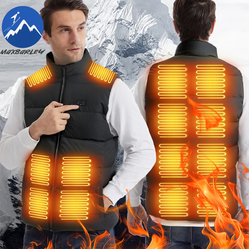 

2025 Heated Vest Mens Winter Self-heating Clothing USB Smart Technology Infrared Heating Sleeveless Jacket Snowboard Waistcoat