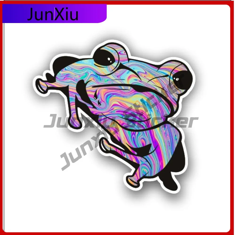 

Color Tie Dye Tree Frog Sticker Camper Windows Windshield Luggage Kayak Suv Decal Cover Scratches Decoration Car Front Bumper