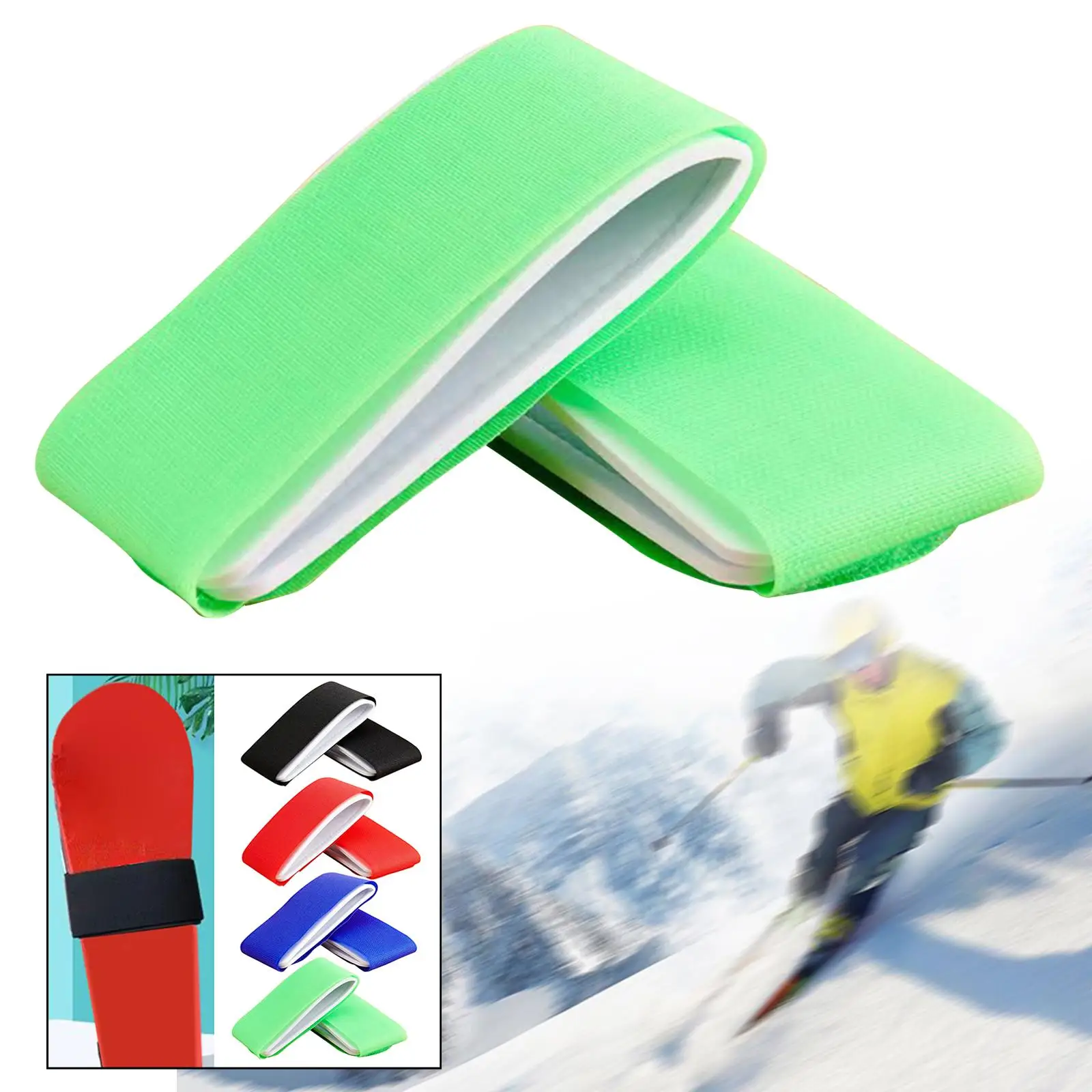 Ski Correias Fastener Tape, Easy Carry, Retenção Strap, Ski Wraps Gravatas, Ski Board Gravatas, Esqui Acessórios, Inverno, 2 pcs