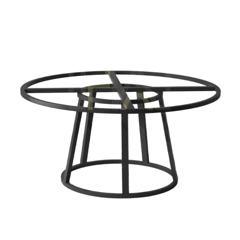 

Metal round leg bracket light luxury rock slab dining stand, marble table leg negotiation leg conference table support frame