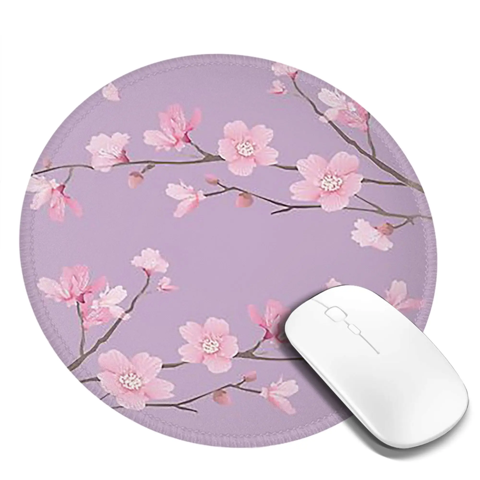 Cherry Blossom flower plant Pastel Purple Mouse Pad Computer Keyboard Mouse Mat Gaming PC Laptop Desk Mat Accessories Table Mats