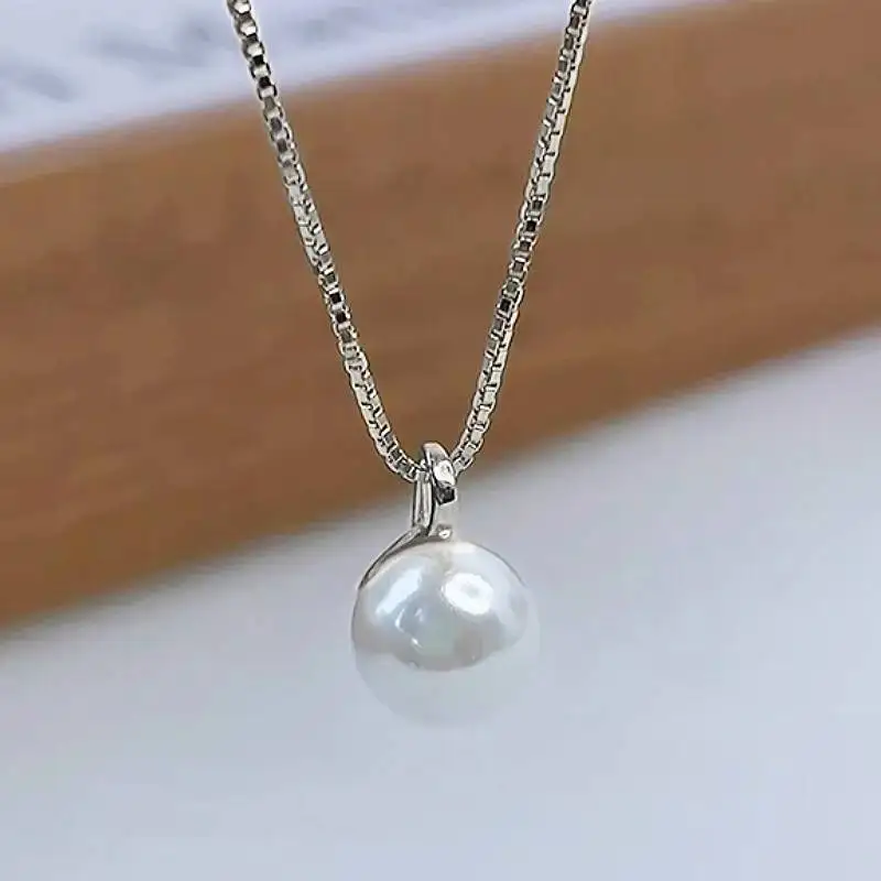 Huitan Elegante Damen-Halskette mit Imitationsperlen-Anhänger für Hochzeit, Verlobung, modische Damen-Accessoires, vielseitiger Party-Schmuck