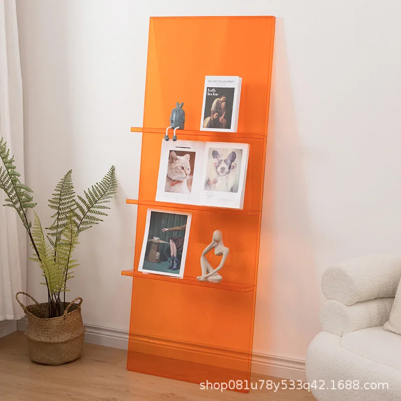 Floor-to-ceiling bookshelf Newspaper and magazine shelf Office book storage and display shelf Living room light luxury